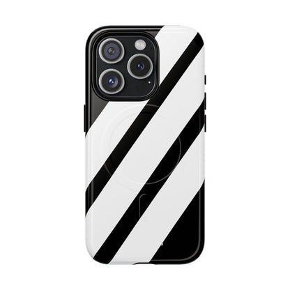 Diagonal Bands Noir iPhone 15 Pro Case - Tough+