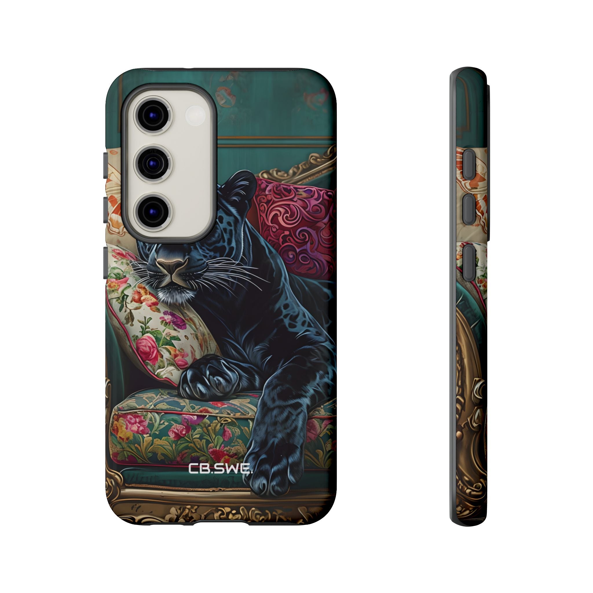 Serene Black Panther Vintage Royal Living Room Art Samsung S23 - Tough