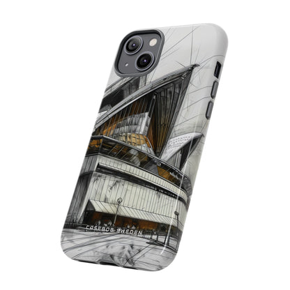 Architectural Curves in Line Formation iPhone 14 - Tough Phone Case