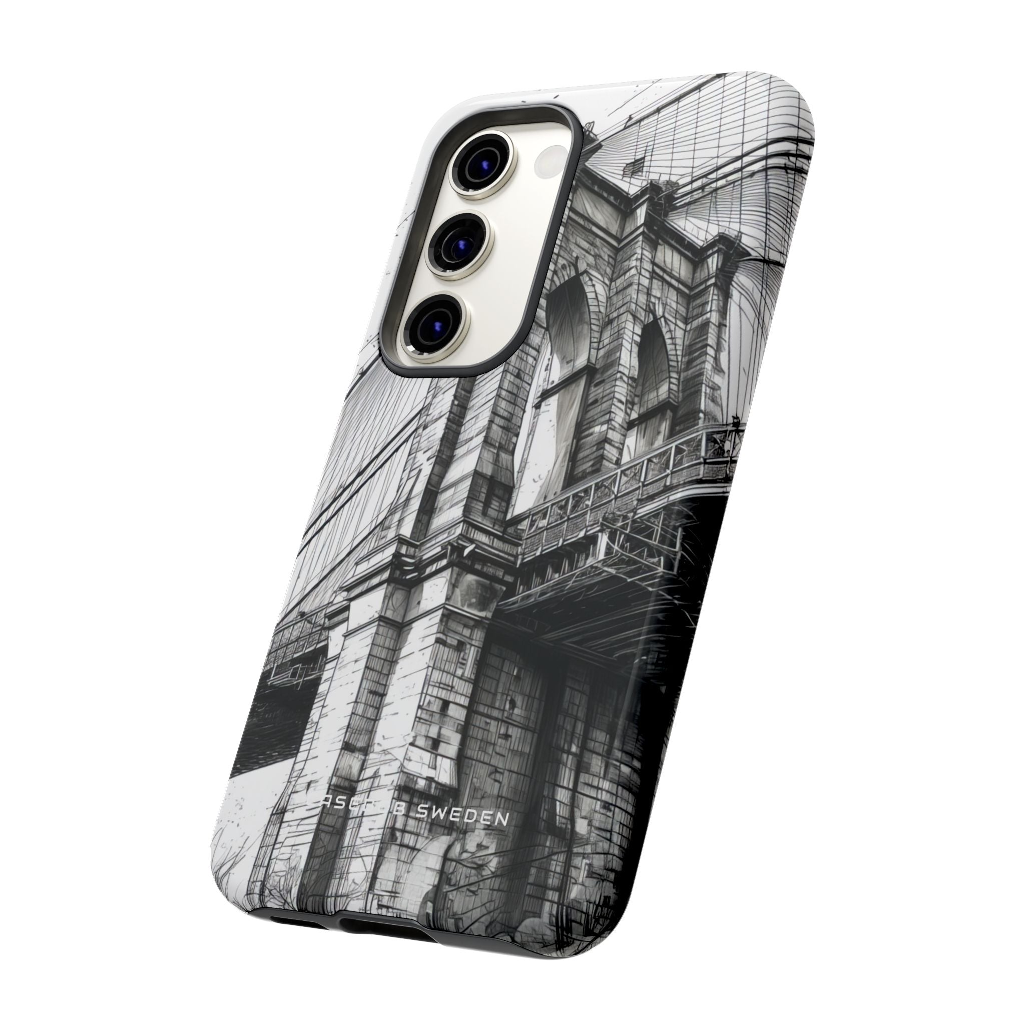 Suspension Bridge Line Art Illustration Samsung S23 - Tough Phone Case