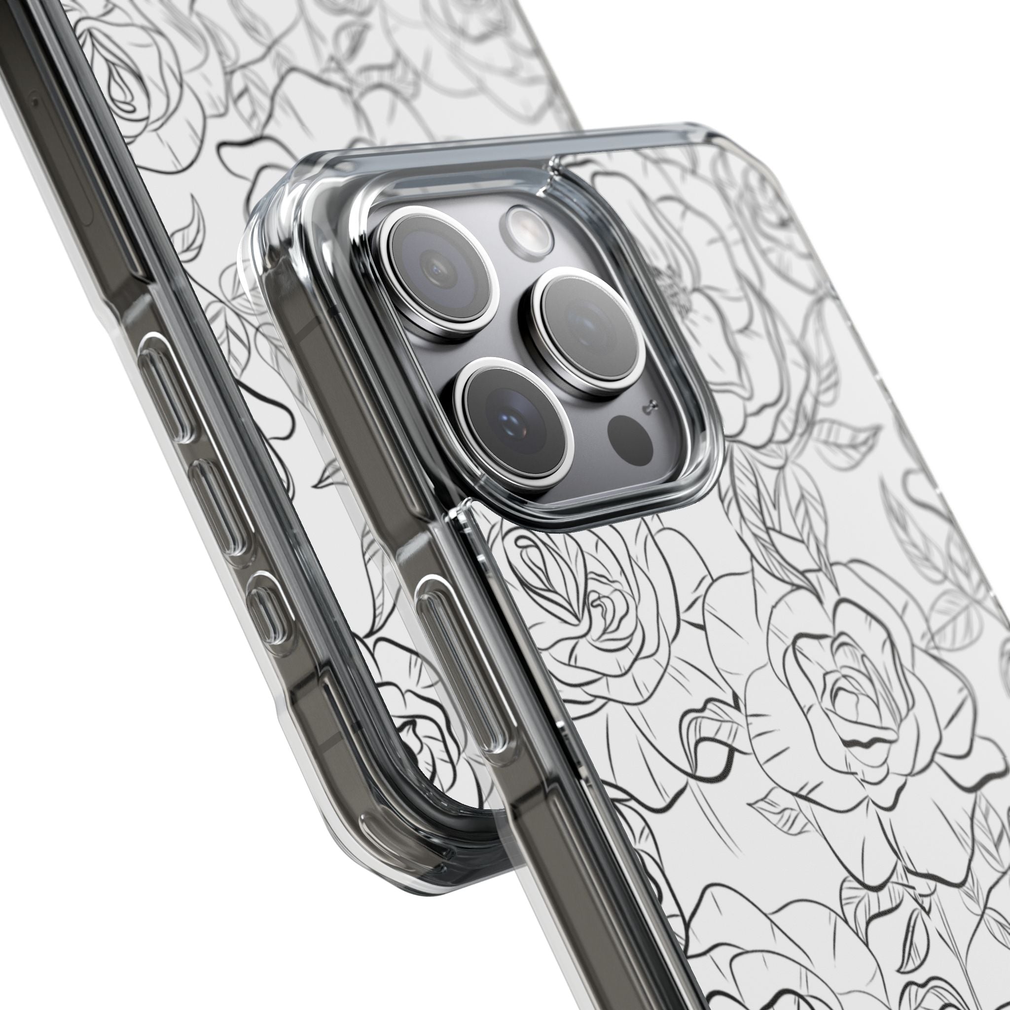 Intricate Rose Sketches iPhone Case - Impact