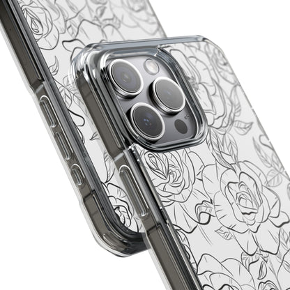 Intricate Rose Sketches iPhone Case - Impact