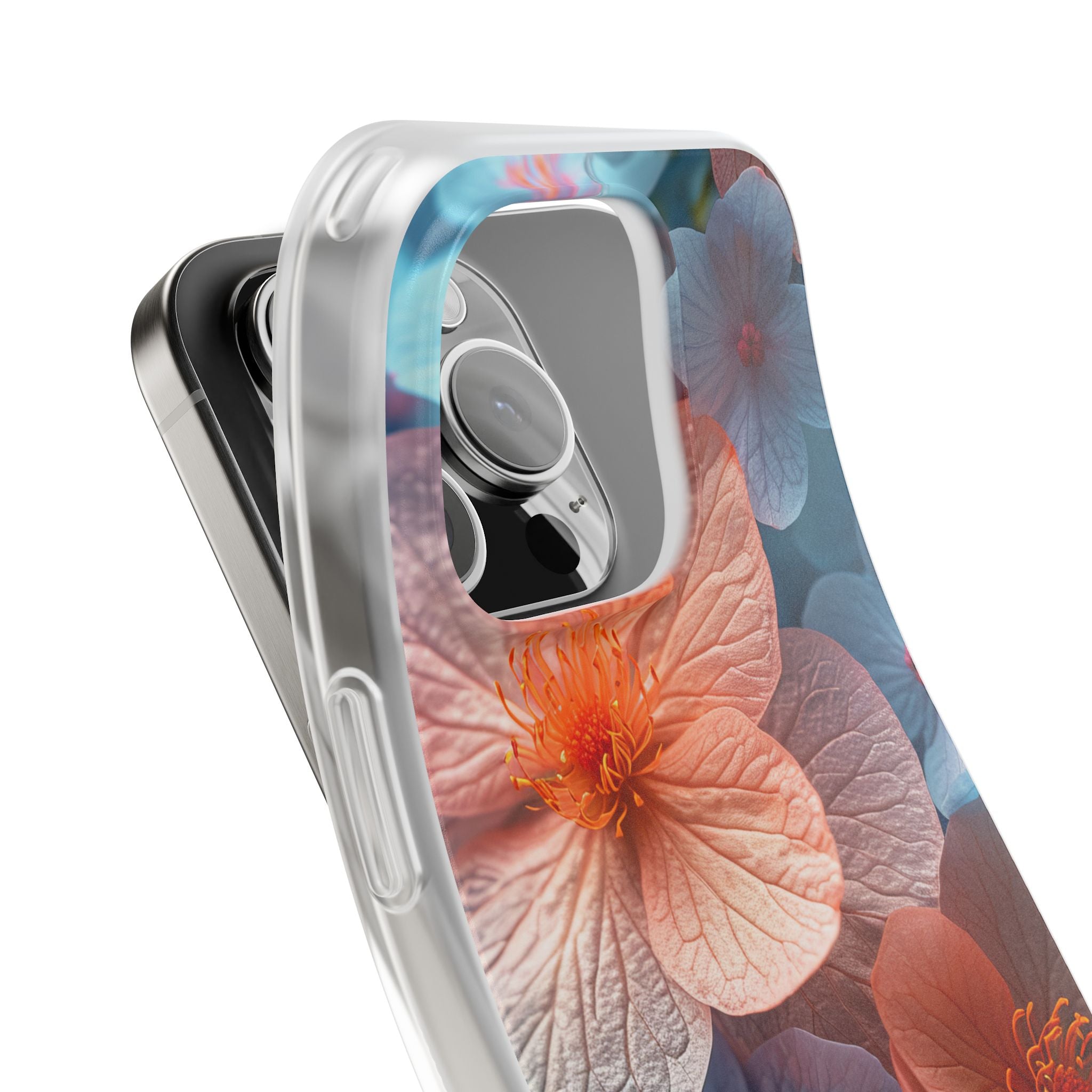 Peach Blossom Serenity - Flexi iPhone 16 Phone Case