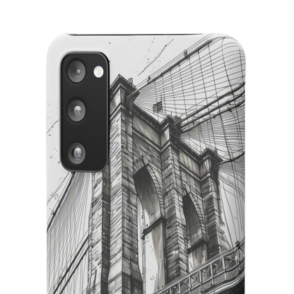 Suspension Bridge Line Art Illustration Samsung S20 - Slim Phone Case