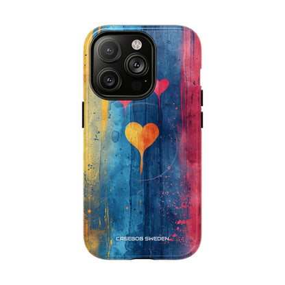 Hearts Watercolor Art - Tough + MagSafe® iPhone 14 Phone Case