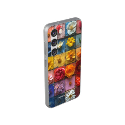 Vibrant Floral Tiles - Flexi Samsung S23 Phone Case