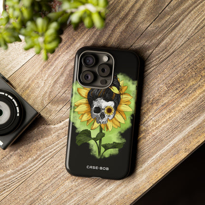 Sunflower Skull iPhone 15 Pro Case - Tough