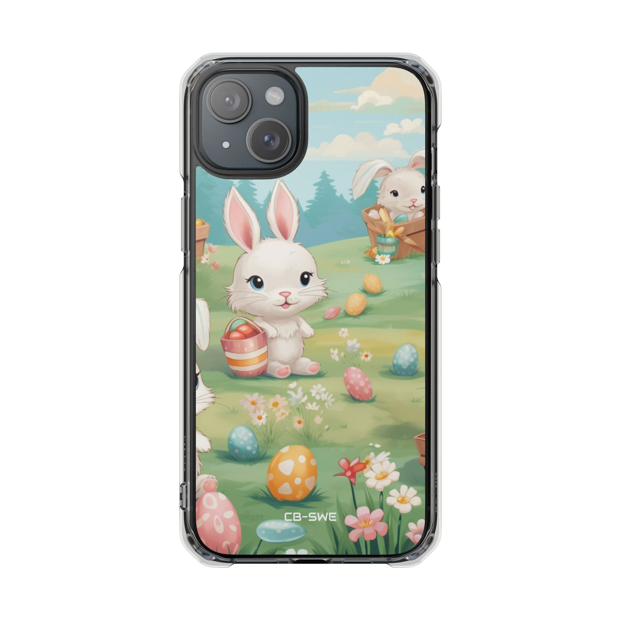Bunnies Hunt Eggs iPhone Case - Impact