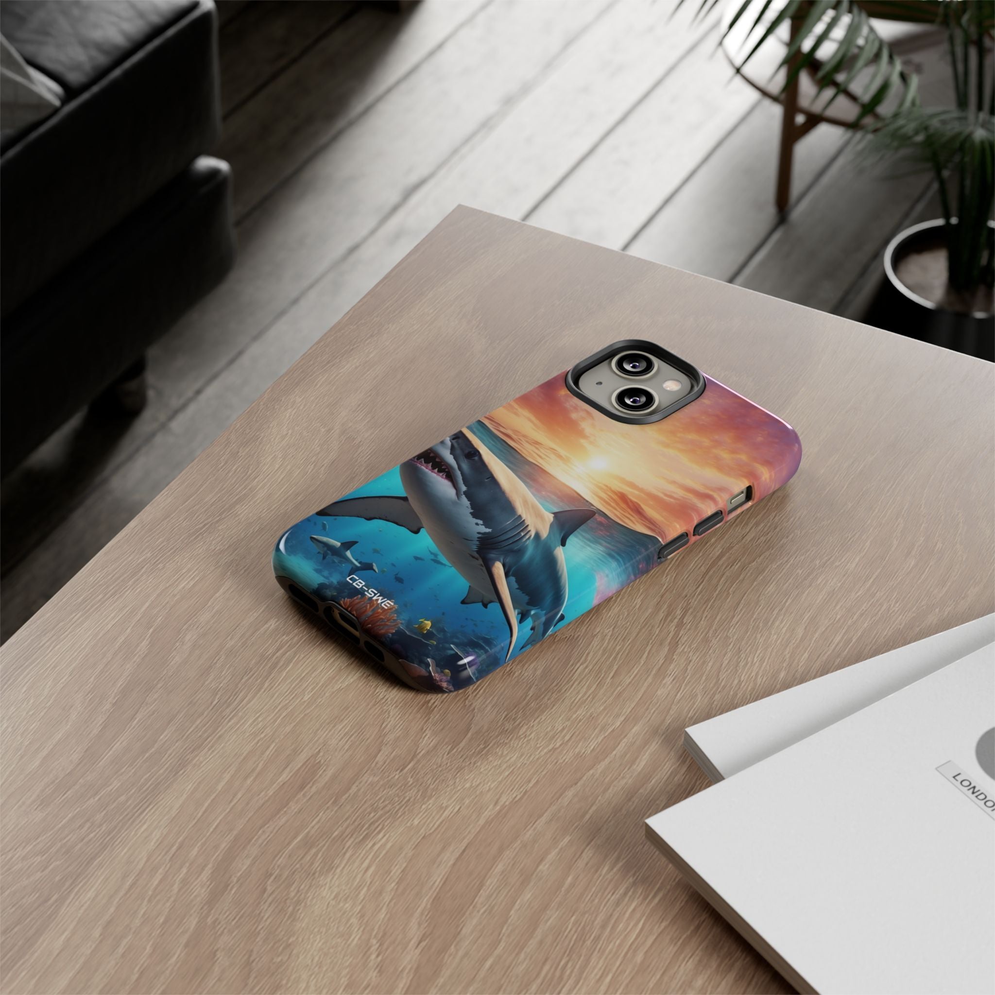 Shark Swims Through - iPhone Case