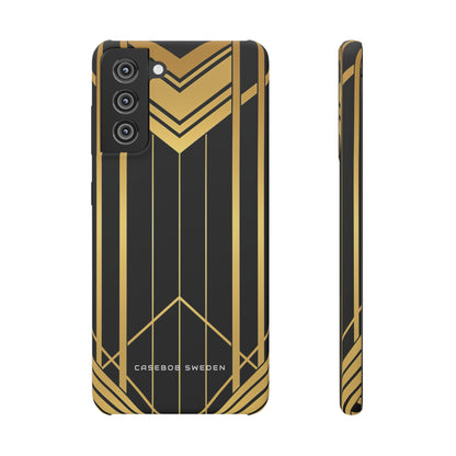 "Golden Art Deco Symmetry in Geometric Elegance" Samsung S21 - Slim Phone Case