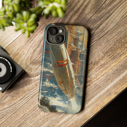 Futuristic Forest Voyage iPhone 15 - Tough