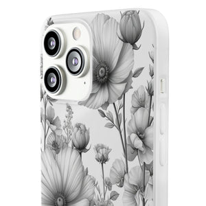 Monochrome Flora | Flexible Handyhülle für iPhone