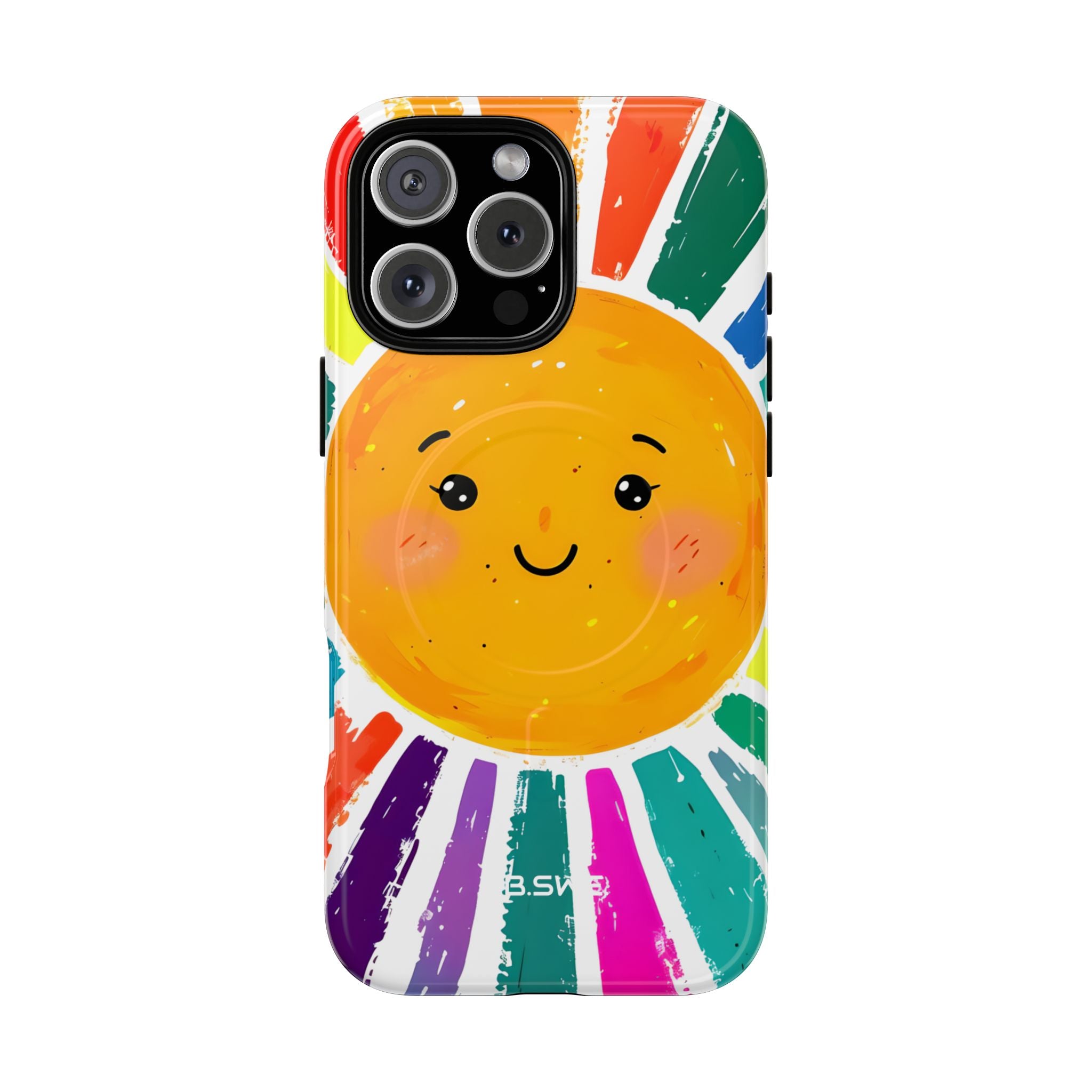 Cheerful Cartoon Sun Colorful Rays Illustration iPhone 16 - Tough+