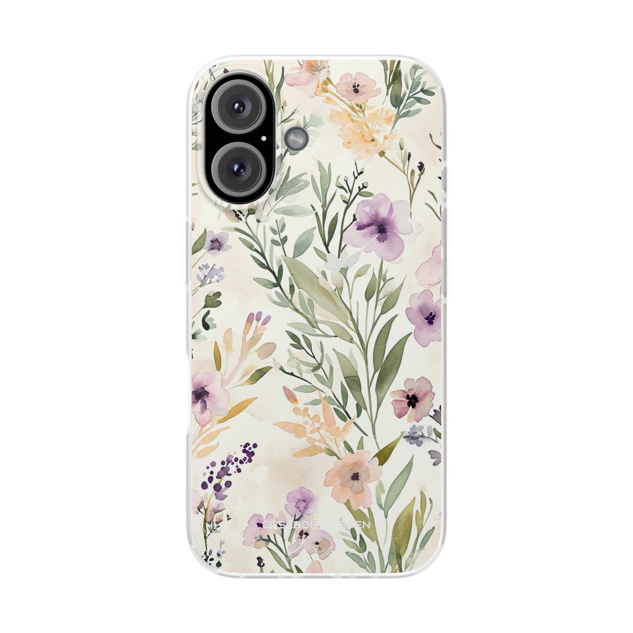 Soft Green Lavender Floral Pattern - Flexi iPhone 16 Phone Case