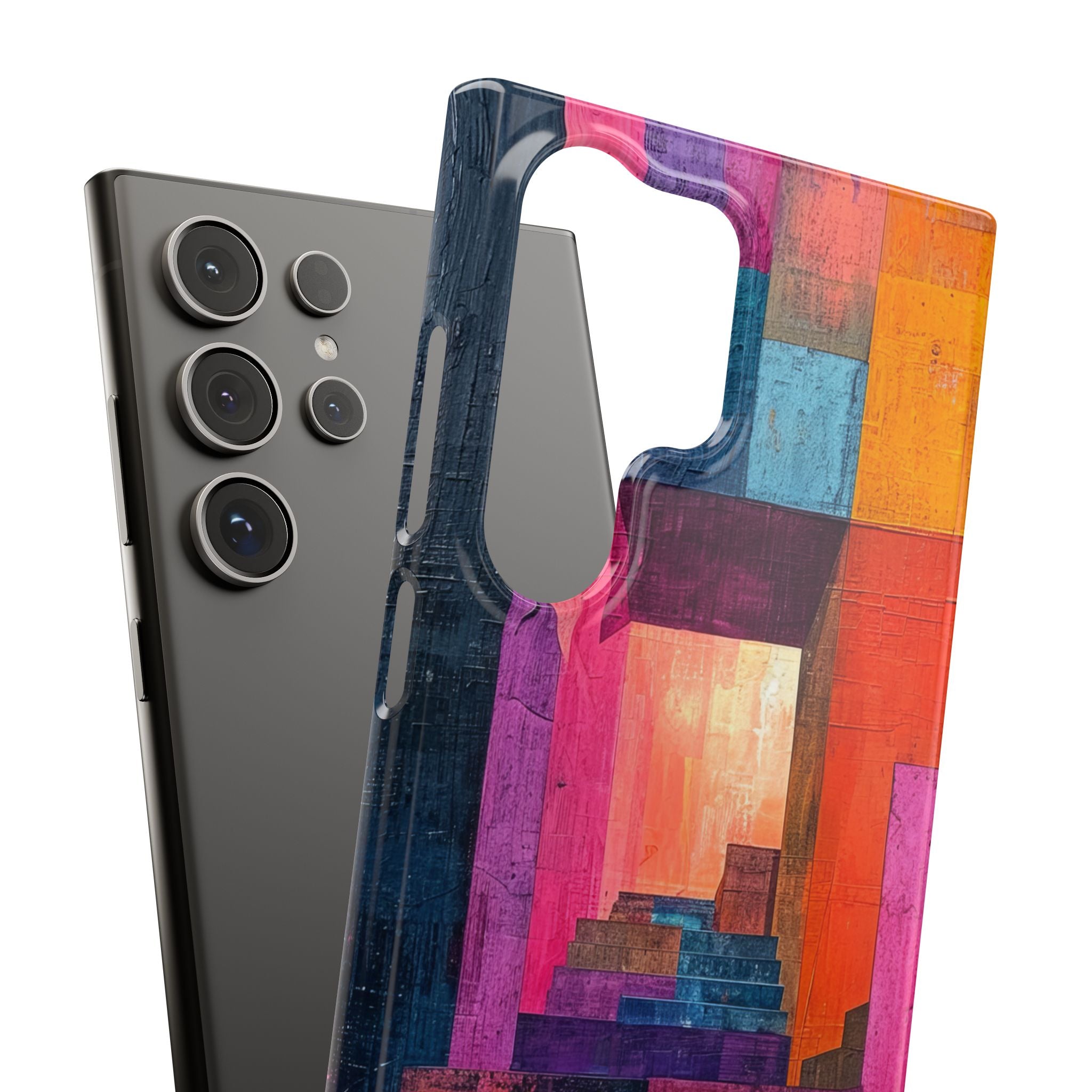 Pink Orange Geometry - Slim Samsung S24 Phone Case