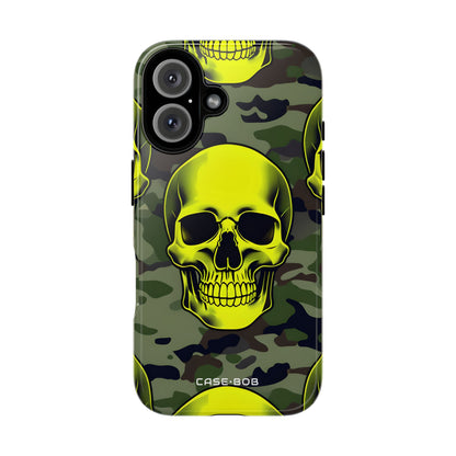 Neon Skull Camo iPhone 16 Pro Case - Tough
