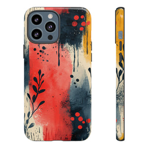 Scandinavian Leafy Brushstrokes - Protective Phone Case