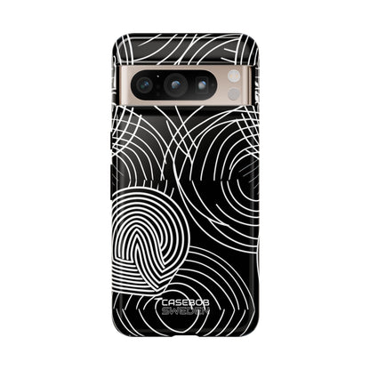 Monochrome Spiral Curves Google Pixel 8 - Tough