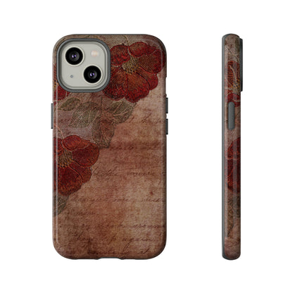 Dark Red Gothic Flower - Protective Phone Case