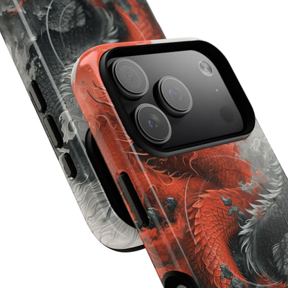 Twin Dragons Crimson iPhone 17 Pro Case - Tough+