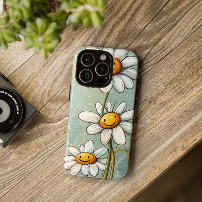 Smiling Daisies Green iPhone 16 Pro Case - Tough