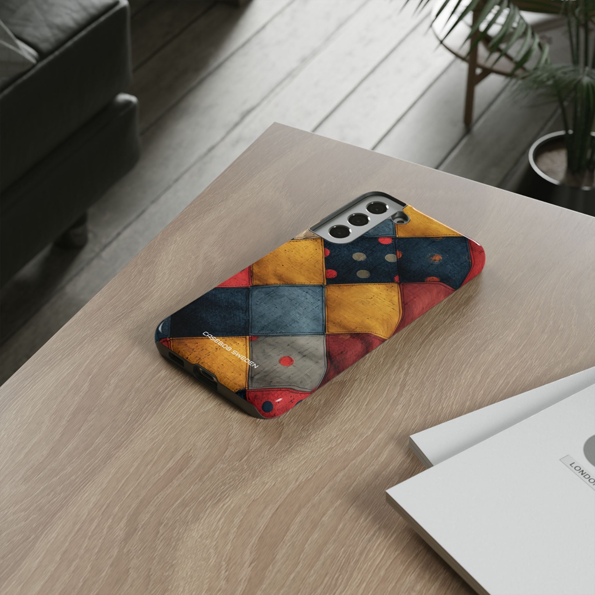 Blue Red Patchwork - Tough Samsung S22 Phone Case