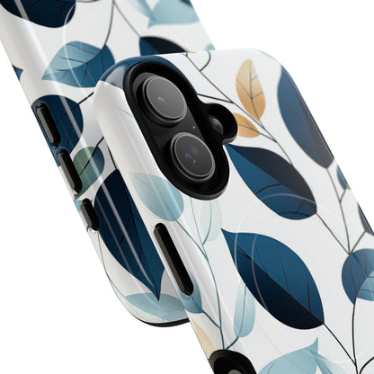 Navy Leaf Veins iPhone 17 Case - Tough+