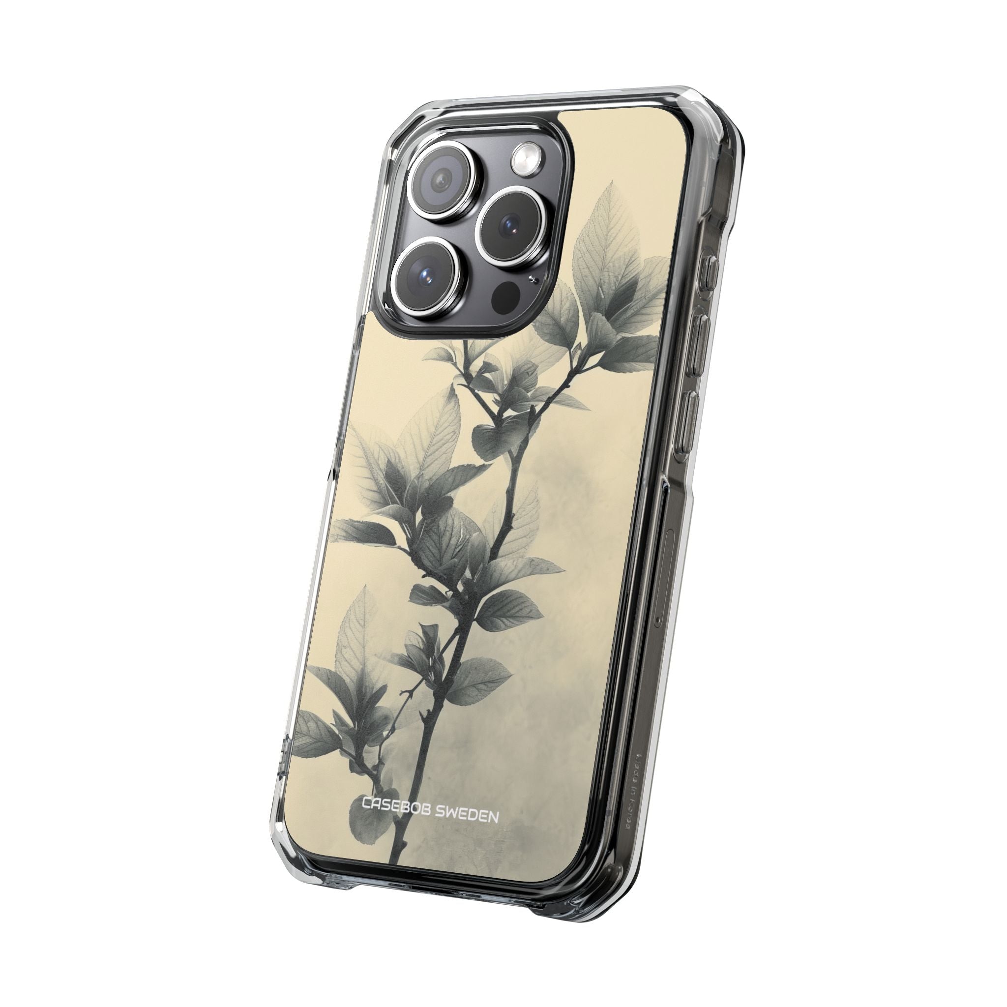 Beige Branch Art - Clear Impact iPhone 15 Phone Case