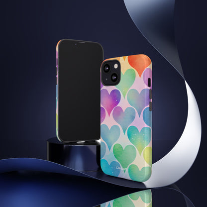 Watercolor Heart Symphony - iPhone Case
