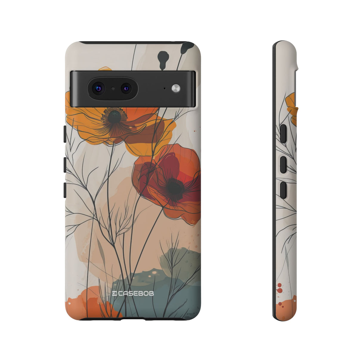 Fiery Floral Abstraction | Protective Phone Case for Google Pixel