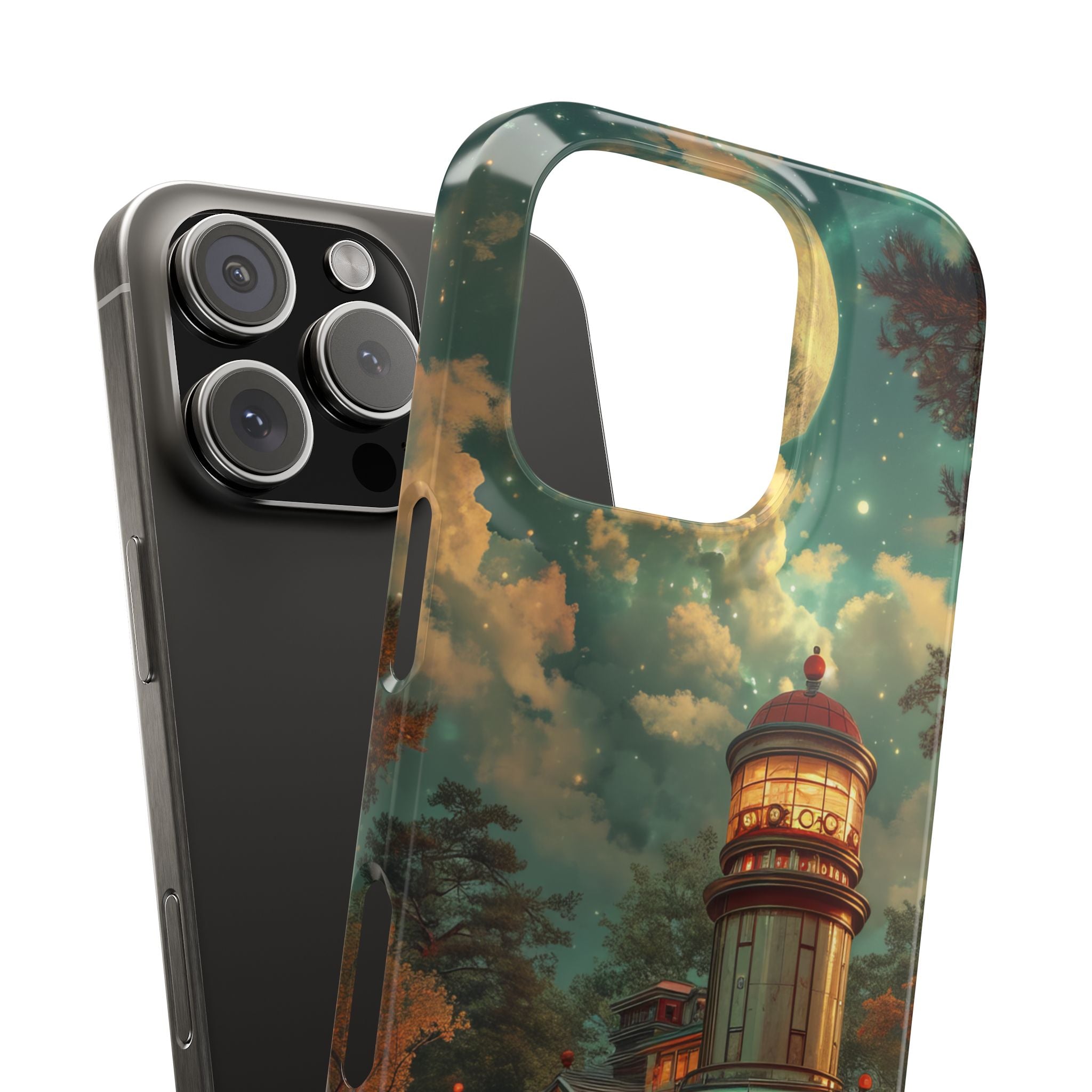 Vintage Moonlit Diner Fantasy iPhone 16 - Slim Phone Case