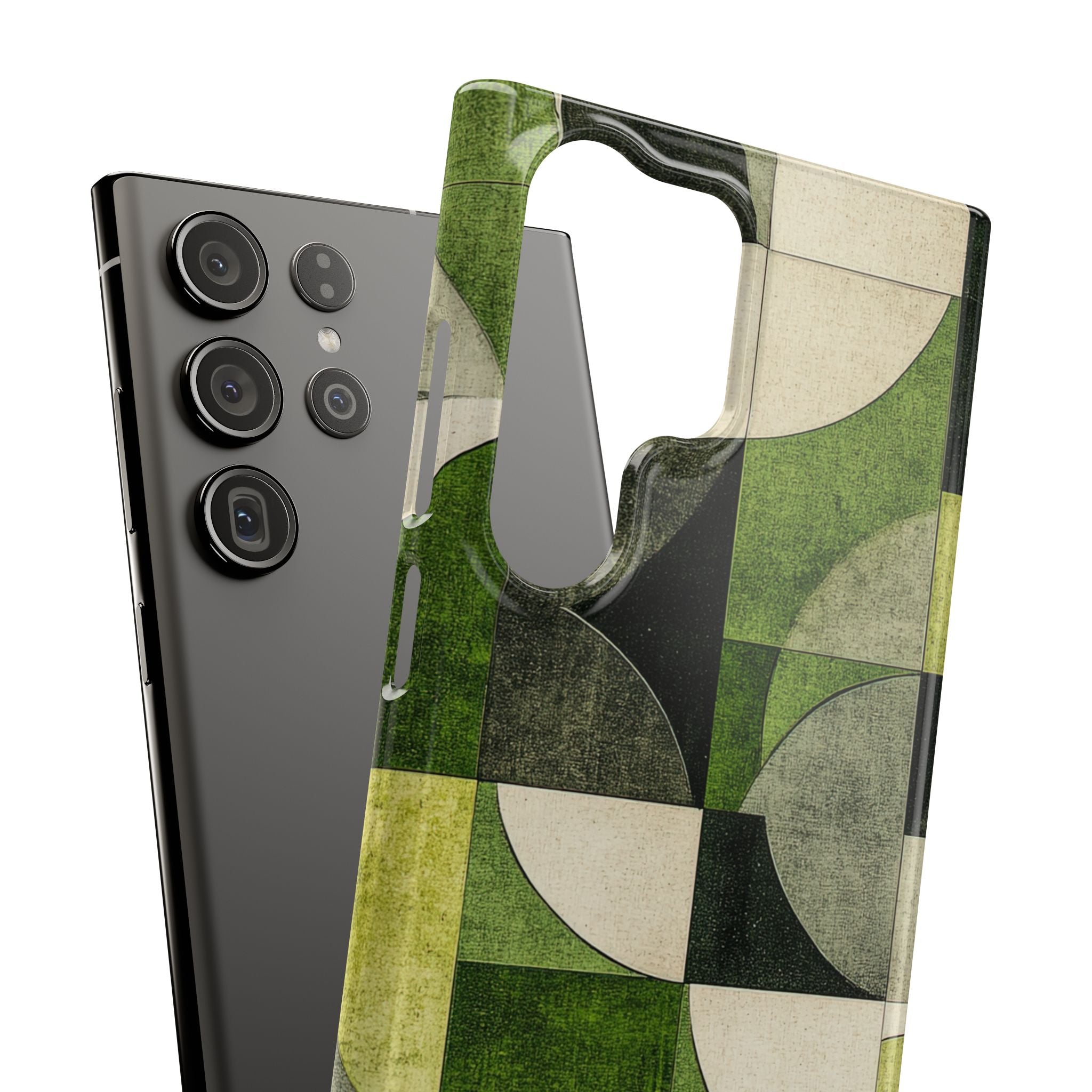 Green Geometric Harmony - Slim Samsung S23 Phone Case