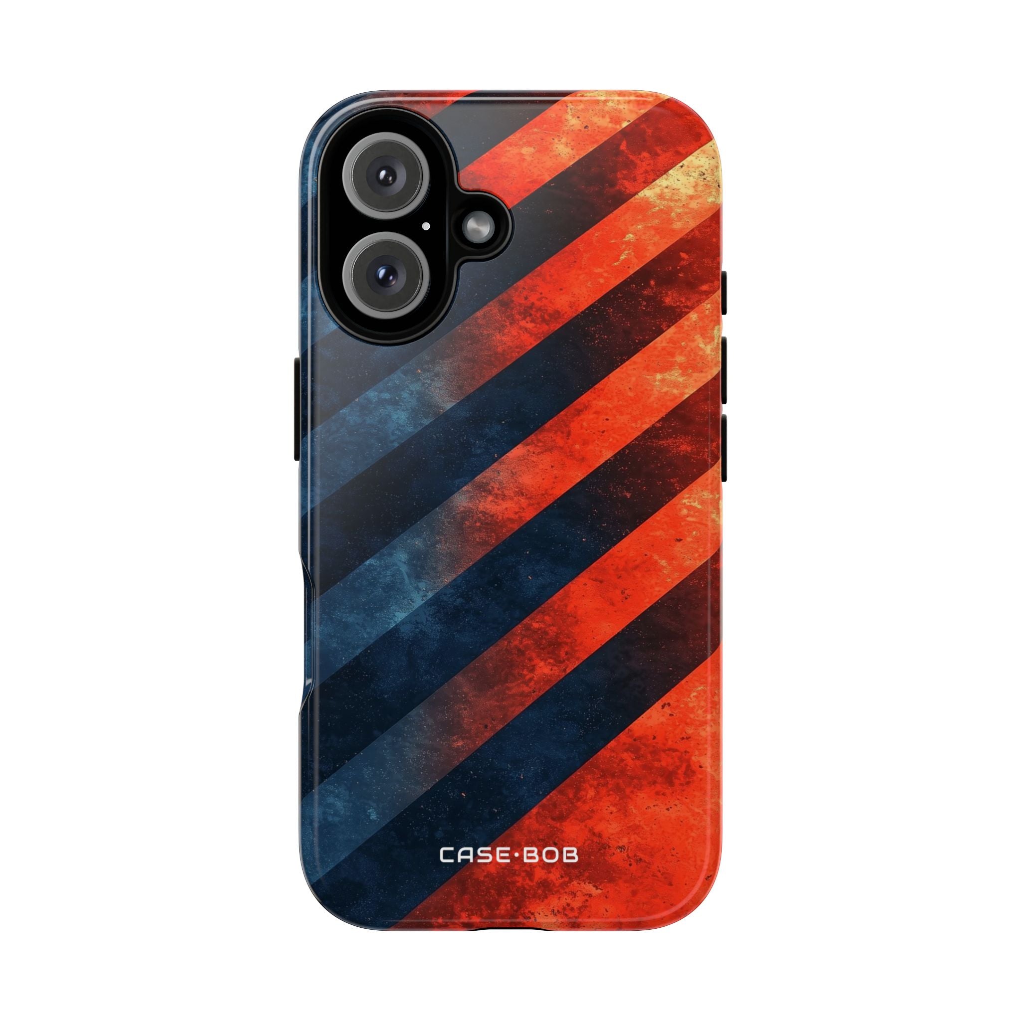 Diagonal Stripes Blaze iPhone 16 Case - Tough