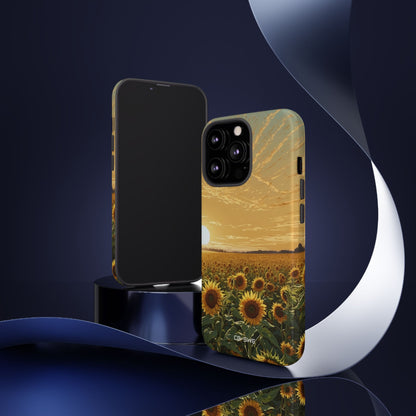 Sunflowers Embrace Sunset - iPhone Case