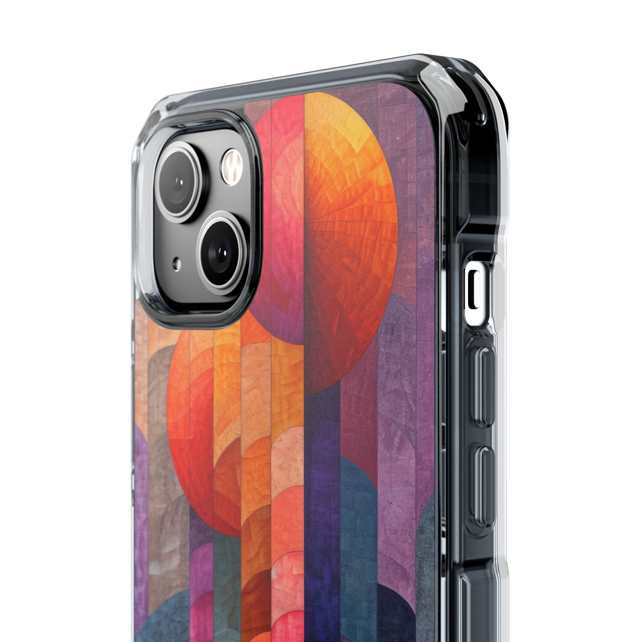 Purple Orange Abstract - Clear Impact iPhone 14 Phone Case