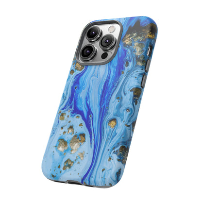 Blue Ice Ink Art iPhone Case (Protective) Phone Case