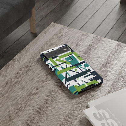 Green Geometry Glide Google Pixel 6 - Tough Phone Case