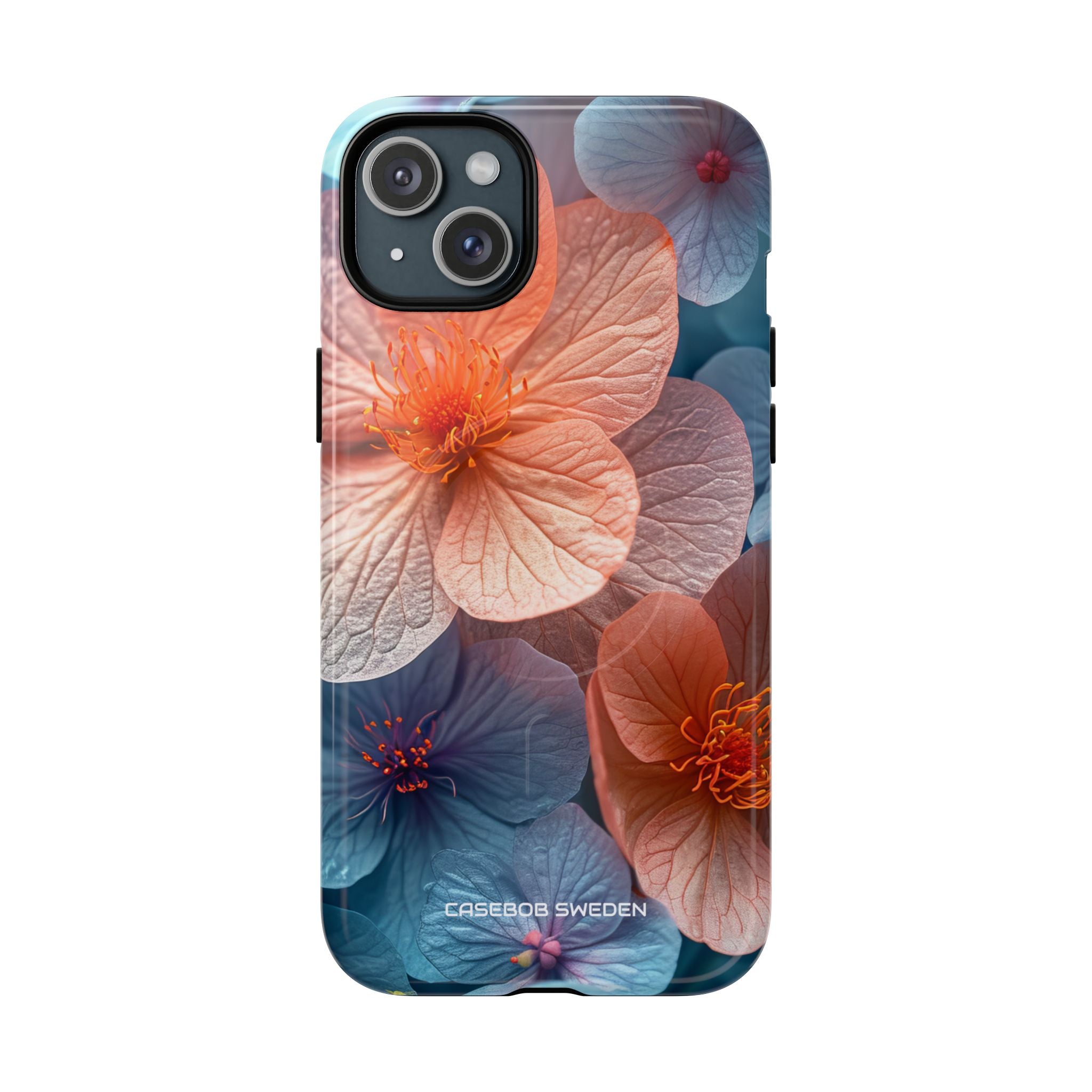 Peach Blossom Serenity - Tough + MagSafe® iPhone 15 Phone Case