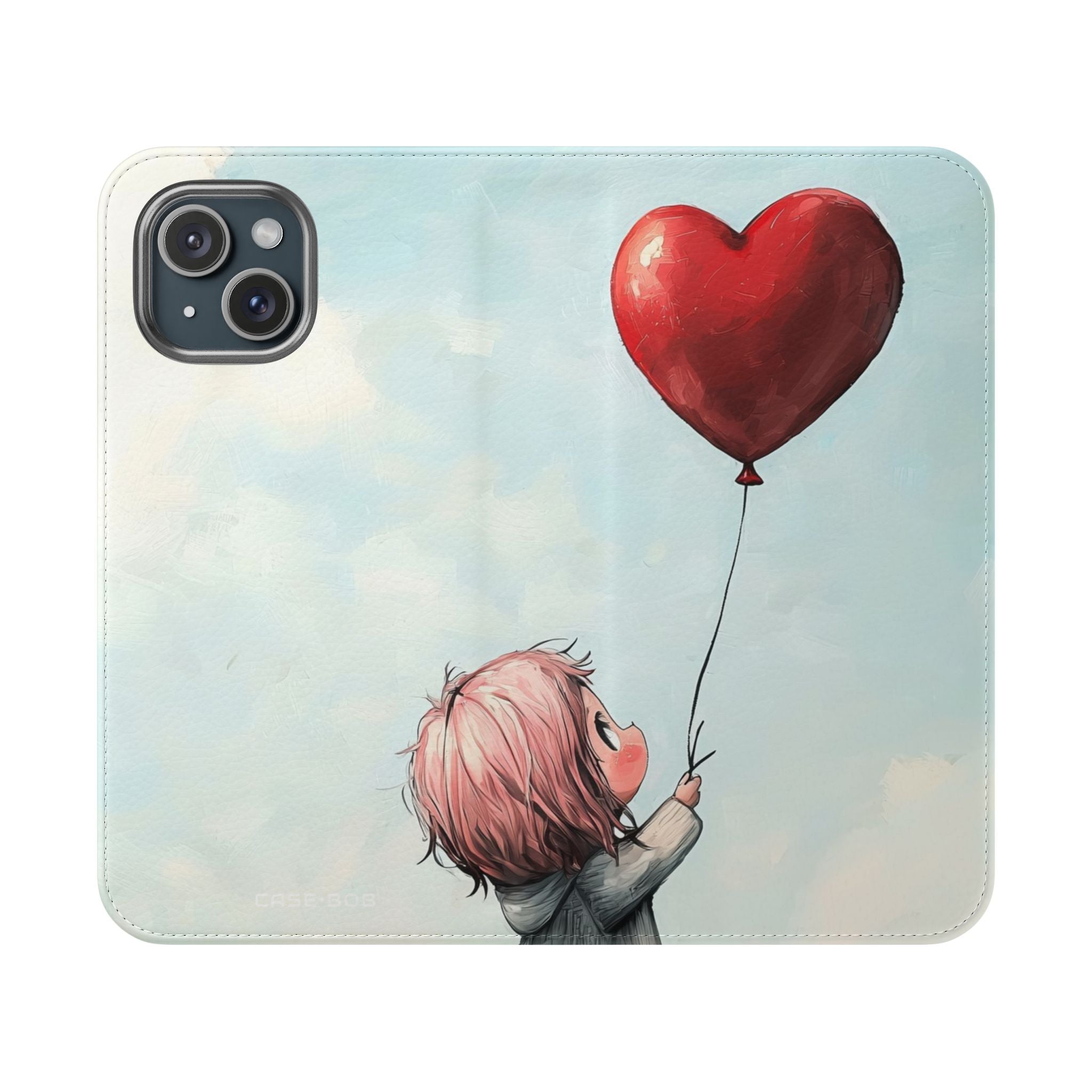 Heart Balloon Whimsy - iPhone 15 Case - Wallet