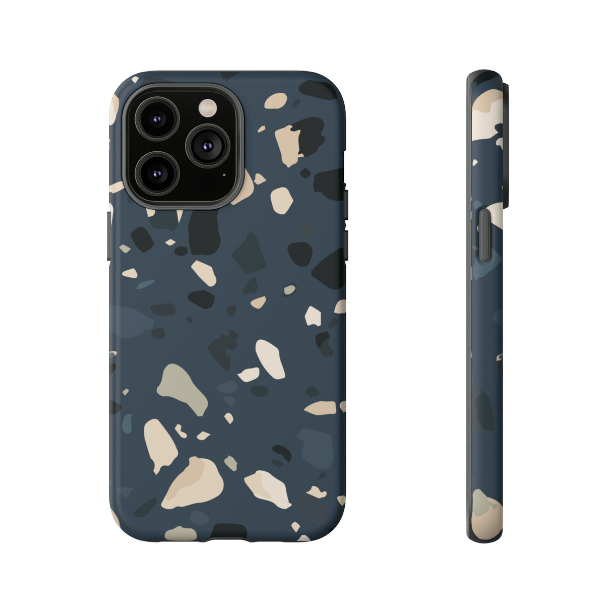 Dark Blue Terrazzo - Protective Phone Case