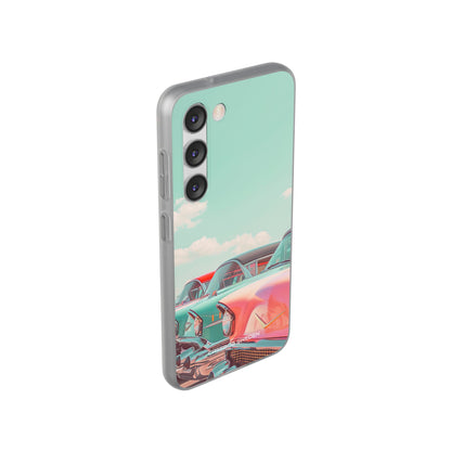 Vintage Turquoise Cars - Flexi Samsung S23 Phone Case