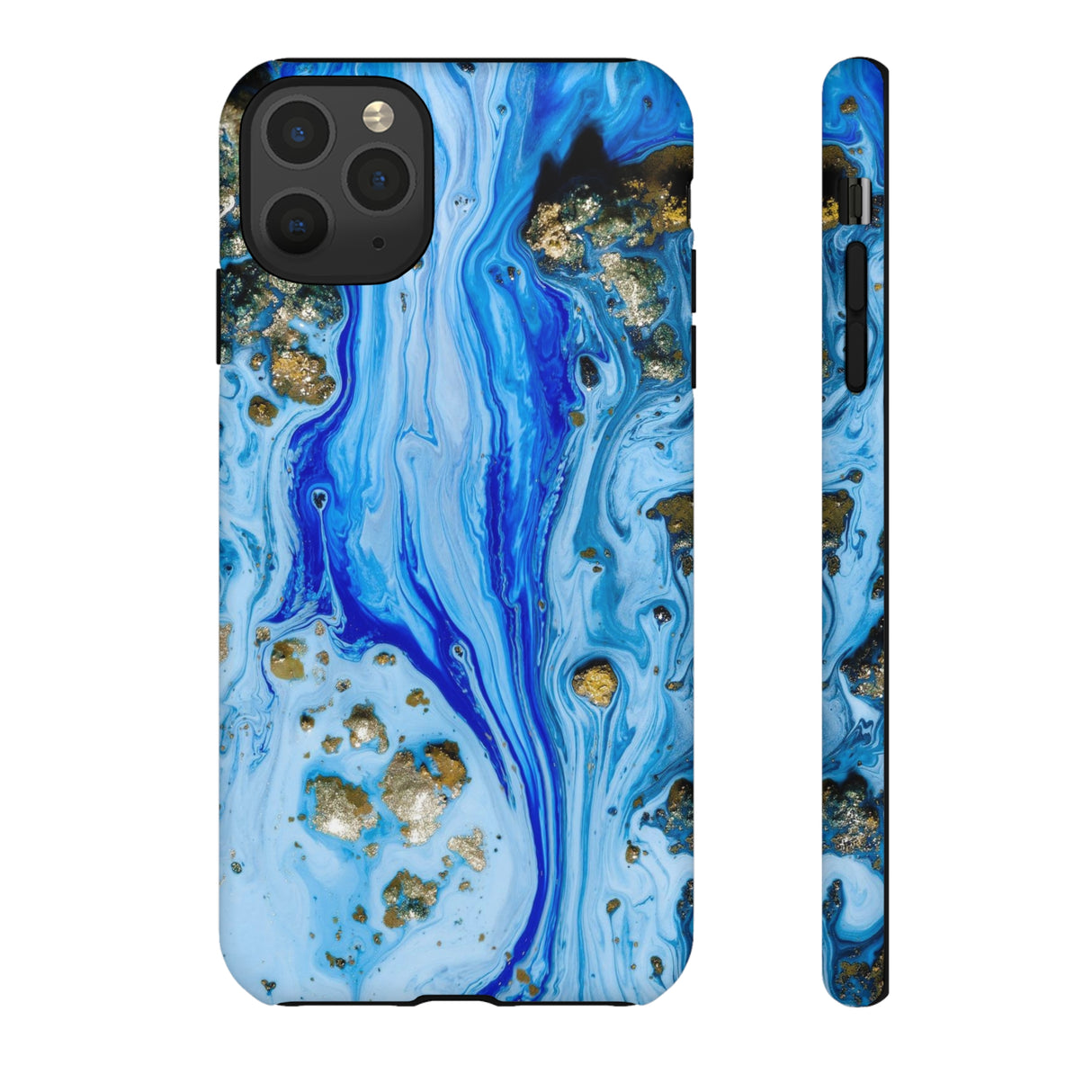 Blue Ice Ink Art iPhone Case (Protective) iPhone 11 Pro Max Matte Phone Case