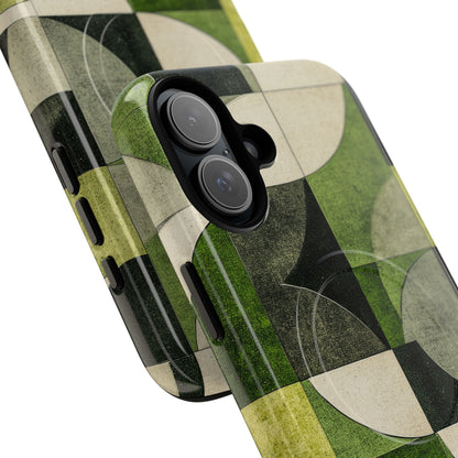 Green Geometric Harmony - Tough + MagSafe® iPhone 16 Phone Case