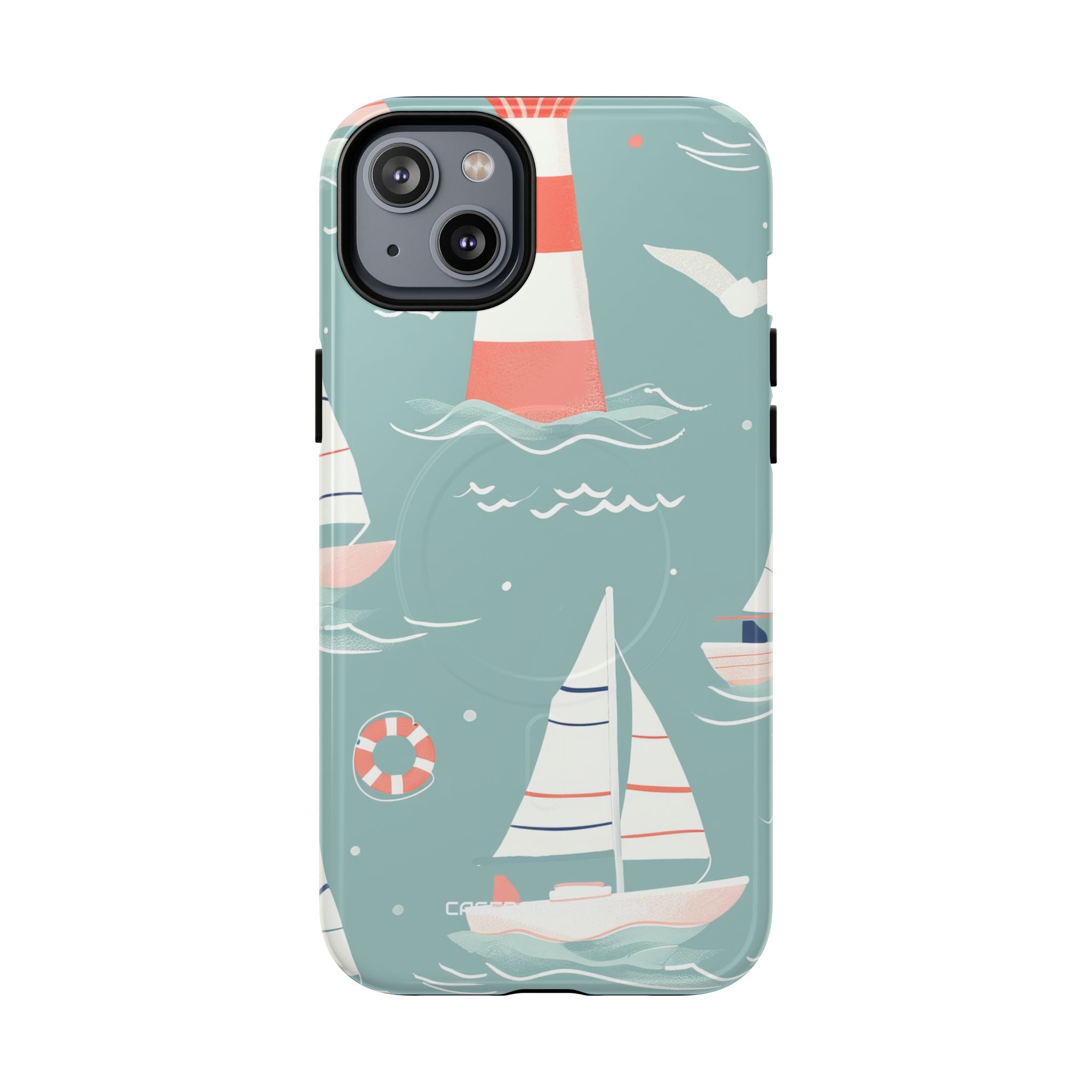 Lighthouse Nautical Charm - Tough + MagSafe® iPhone 14 Phone Case