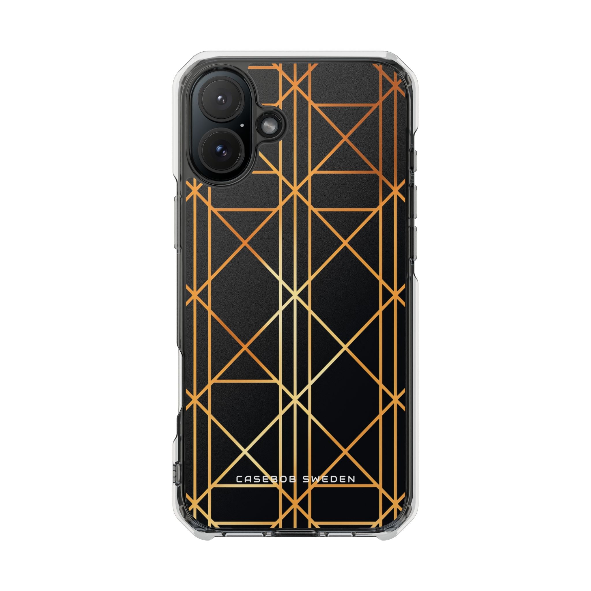 Golden Geometric Elegance iPhone 16 - Clear Impact Phone Case