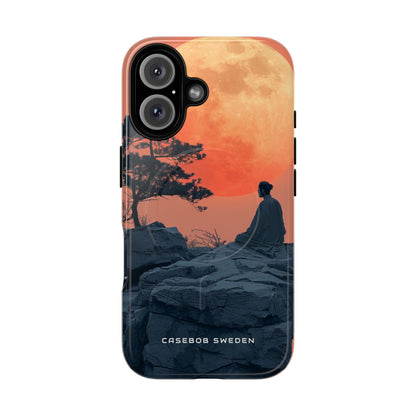 Zen Tranquility Under a Red Moon iPhone 16 | Tough+ Phone Case