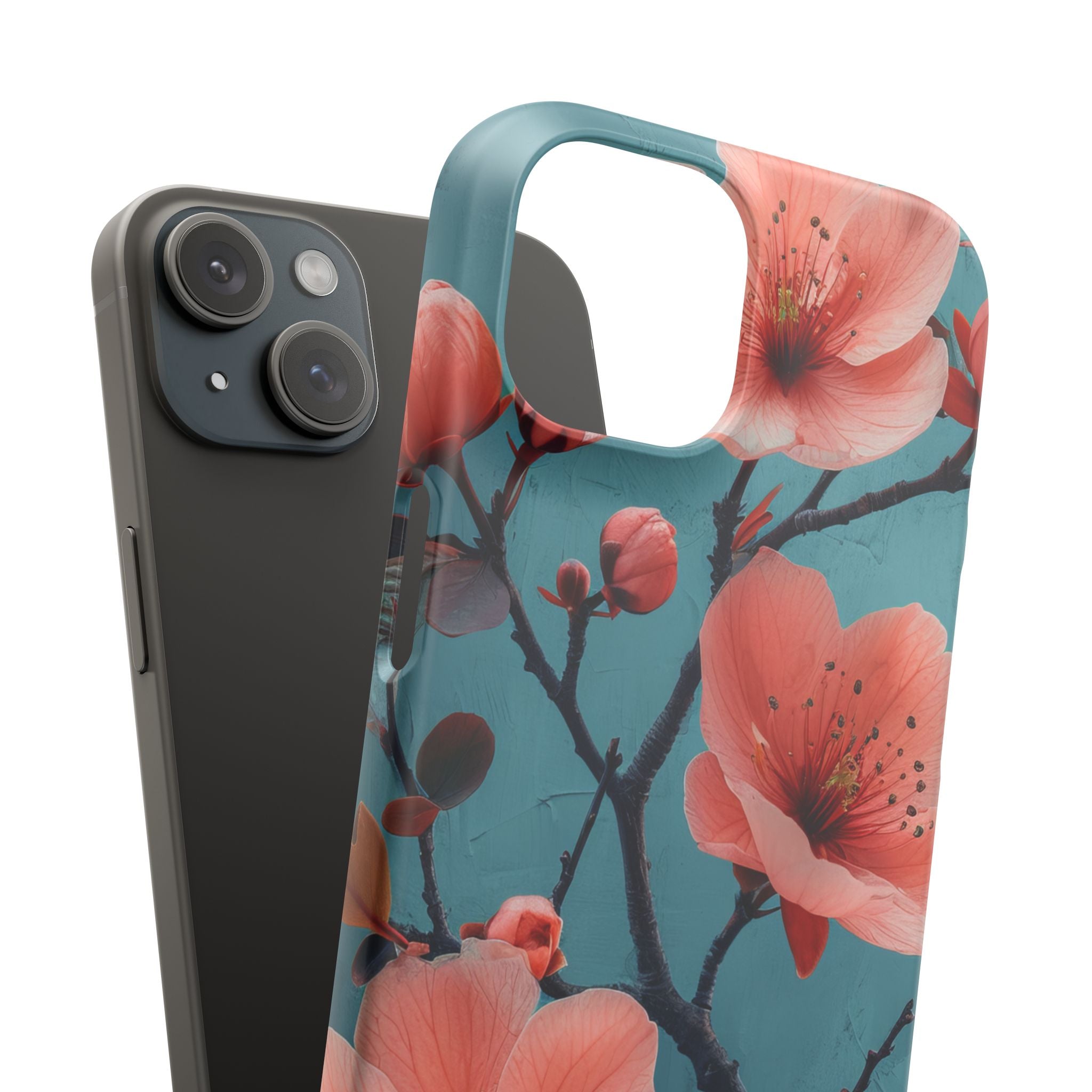 Floral Harmony Burst iPhone 15 - Slim Phone Case