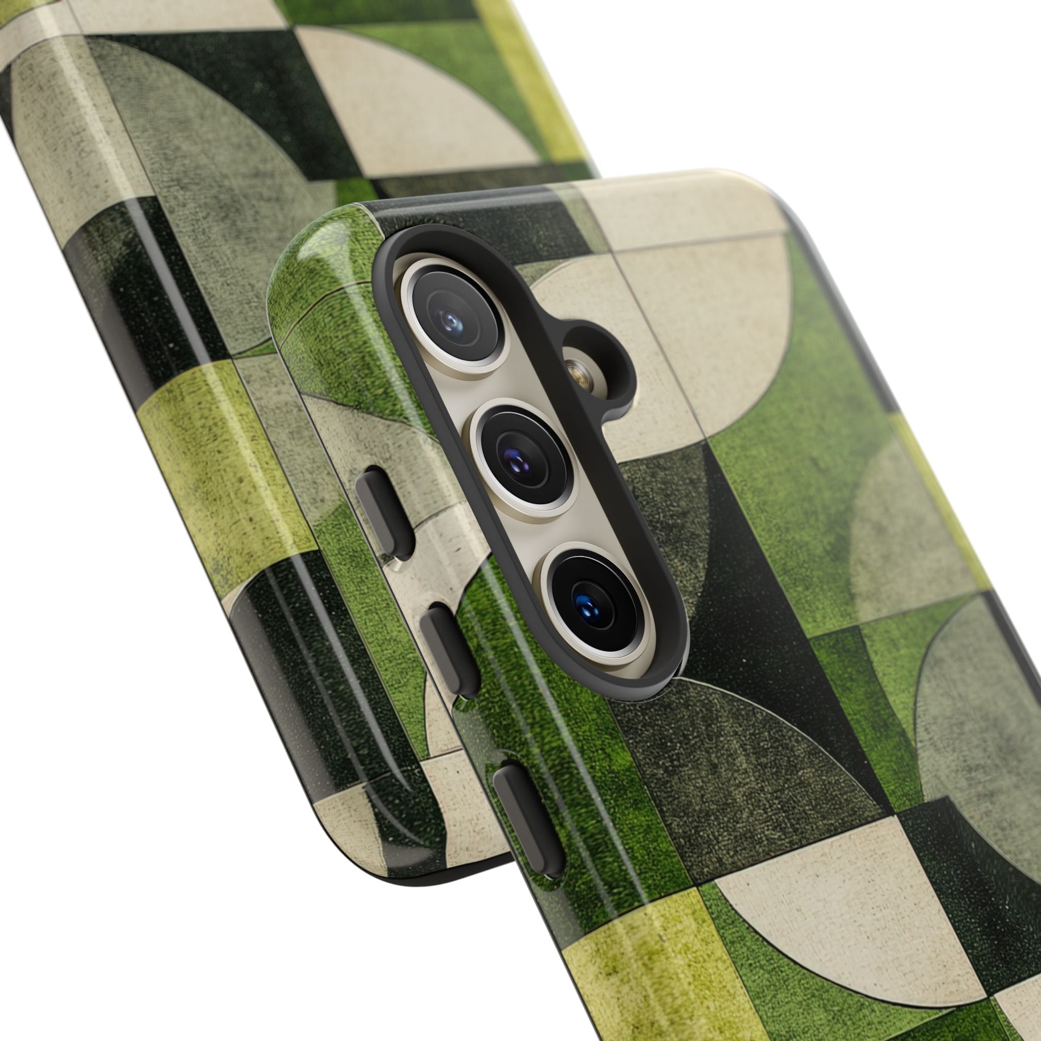 Green Geometric Harmony - Tough Samsung S24 Phone Case