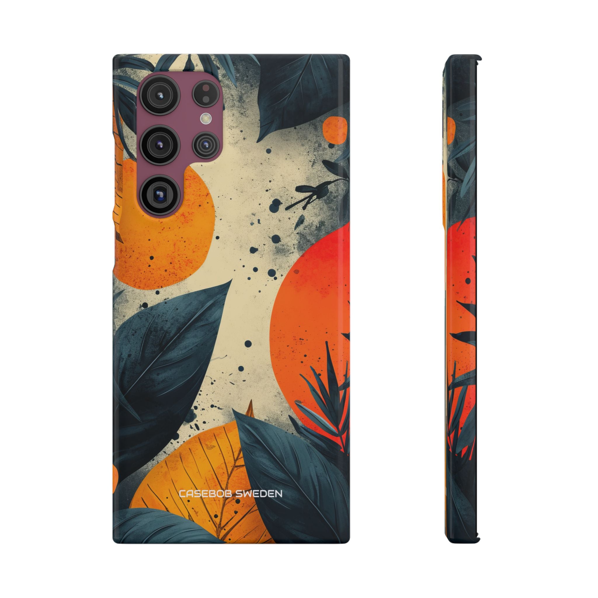 Tropical Blue Leaves - Slim Samsung S22 Phone Case