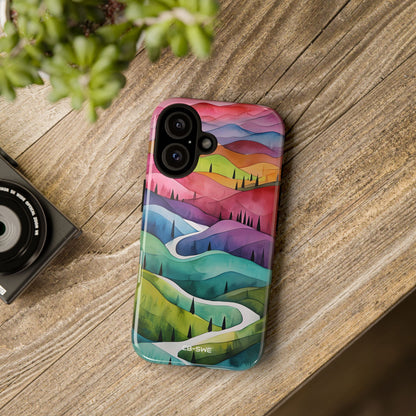 Whimsical Colorful Valleys - iPhone Case